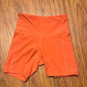 Old Navy Orange Bike Shorts High Waist Stretch